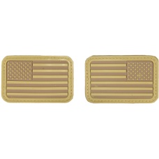 AMA Airsoft U.S. Flag Forward/Reverse Patch Set - TAN