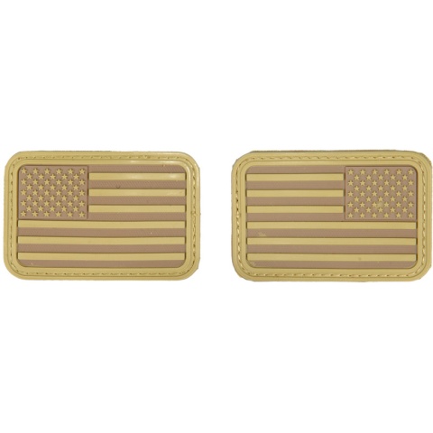 AMA Airsoft U.S. Flag Forward/Reverse Patch Set - TAN