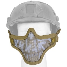 UK Arms Airsoft Tactical Metal Mesh Half Mask Helm Vers- TAN/SKULL