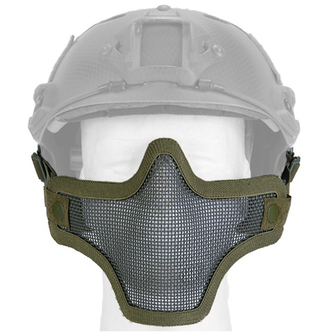 UK Arms Airsoft Tactical Metal Mesh Half Mask Helm Vers - OLIVE DRAB
