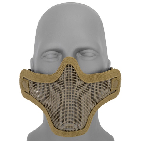 UK Arms Airsoft Tactical Metal Mesh Half Mask - TAN