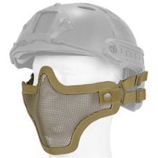 UK Arms Airsoft Tactical Metal Mesh Half Mask Helm Vers - TAN