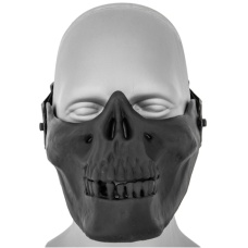 UK Arms Airsoft Tactical Skull Lower Half Face Mask - BLACK