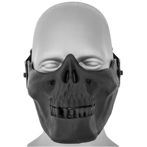 UK Arms Airsoft Tactical Skull Lower Half Face Mask - BLACK