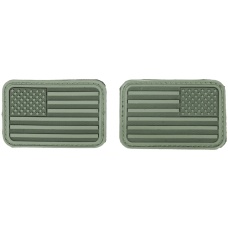 AMA Airsoft U.S. Flag Forward/Reverse Patch Set - OLIVE
