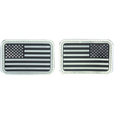 AMA Airsoft U.S. Flag Forward/Reverse Patch Set - BLACK/WHITE