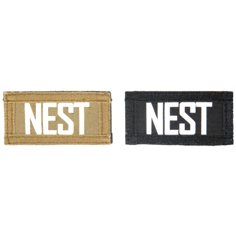 UK Arms Airsoft Hook and Loop Base NEST (2) Patch Set - TAN/BLACK