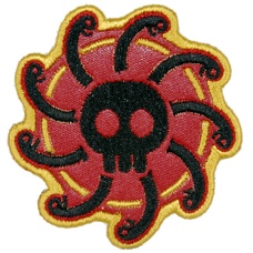 UK Arms Airsoft Hook and Loop Base Gorgon Patch - RED/BLACK