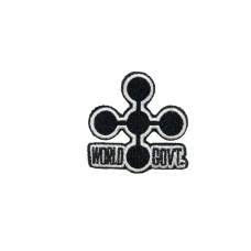 UK Arms Airsoft Hook and Loop Base World Government Patch - BLACK/WHITE
