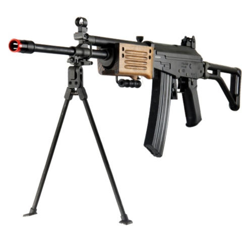 ICS Airsoft Galil ICAR ARM w/ Folding Stock Quick Deploy Bipod - BLACK