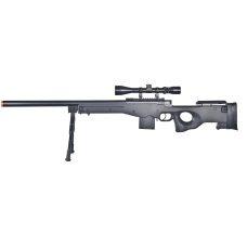 Well Airsoft L96 AWS Bolt Action Rifle w/ Bipod and Scope - BLACK