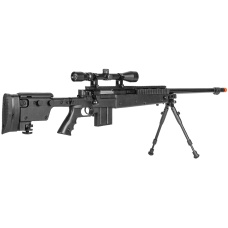 WellFire MB4407 Tri-Rail MK96 Spring Airsoft Sniper Rifle - BLACK