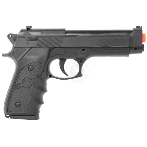 Double Eagle M9 Airsoft Spring Pistol w/ Ergonomic Grip - BLACK