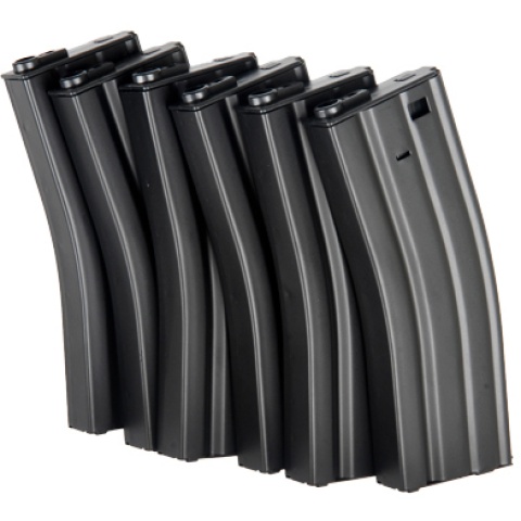 ICS Airsoft M4 Magazines Metal 450 Rd Capacity - 6 PACK - BLACK