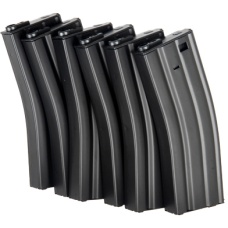 ICS Airsoft M4 Magazines Metal 45 Rd Capacity - 6 PACK - BLACK