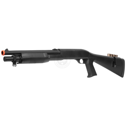 AGM Airsoft M500 Single Shot Pump Action Full Stock Shell-Fed Shotgun