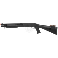 AGM Airsoft M500 Single Shot Pump Action Full Stock Shell-Fed Shotgun