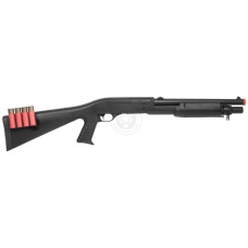 AGM Airsoft M500 Single Shot Pump Action Full Stock Shell-Fed Shotgun