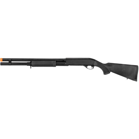 CYMA Airsoft Shotgun Spring Powered Full Stock Long Barrel - BLACK