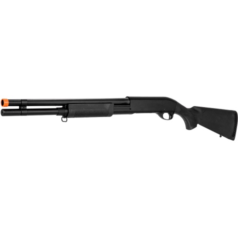 CYMA Airsoft Shotgun Spring Powered Full Stock Long Barrel - BLACK