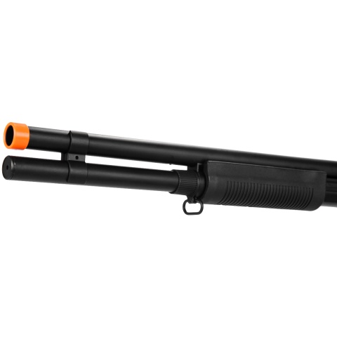 CYMA Airsoft Shotgun Spring Powered Full Stock Long Barrel - BLACK