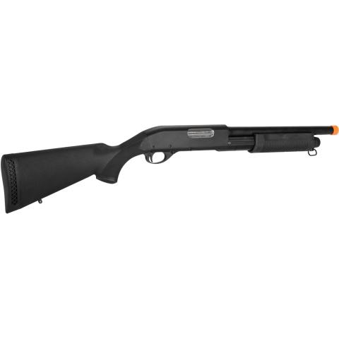 CYMA Airsoft M870 Spring Shotgun w/ Full Stock Metal Barrel - BLACK