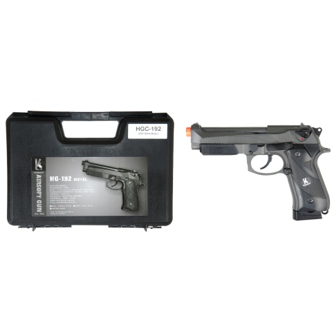 HFC Airsoft 192 Pistol Accessory Rail Gas Powered w/ GBB - BLACK