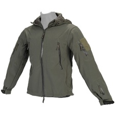 Lancer Tactical Airsoft Soft Shell Jacket w/ Hood - SAGE