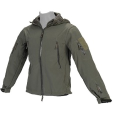Lancer Tactical Airsoft Soft Shell Jacket w/ Hood - SAGE