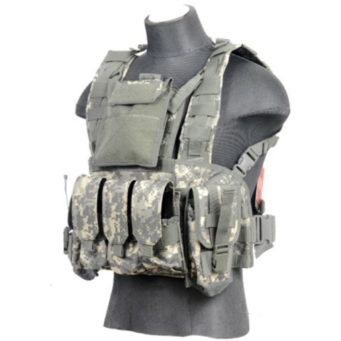 Lancer Tactical Airsoft M4 MOLLE Modular Chest Rig (Polyester) - ACU