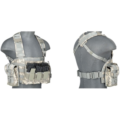 Lancer Tactical Airsoft M4 MOLLE Modular Chest Rig (Polyester) - ACU