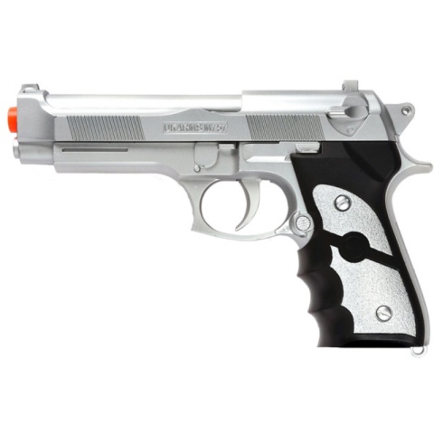 UK ARMS Airsoft Spring Pistol w/ Ergonomic Grip - SILVER