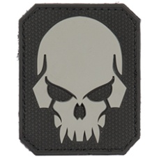 Airsoft Pirate Skull Rubber PVC Morale Patch - BLACK