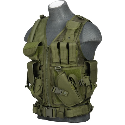 Lancer Tactical CA-310G Tactical Crossdraw Vest - OD GREEN