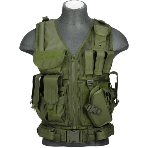 Lancer Tactical CA-310G Tactical Crossdraw Vest - OD GREEN