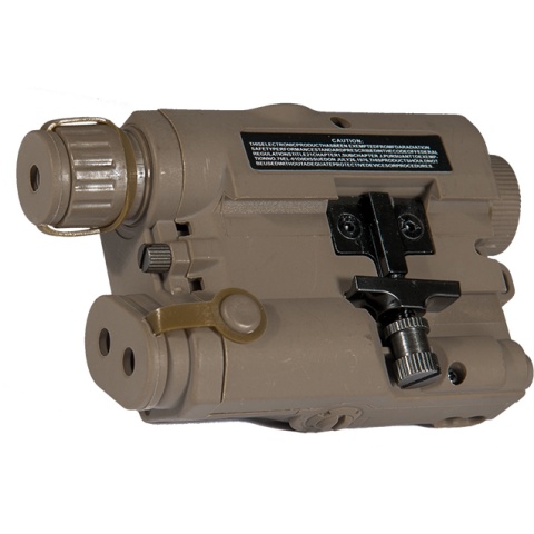 Lancer Tactical PEQ15 AEG Battery Box w/ Green Laser - DARK EARTH