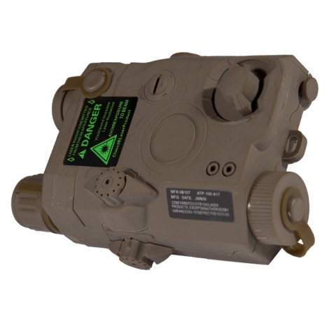 Lancer Tactical PEQ - 15 LA - 5 Green Laser - DARK EARTH w/ Battery case