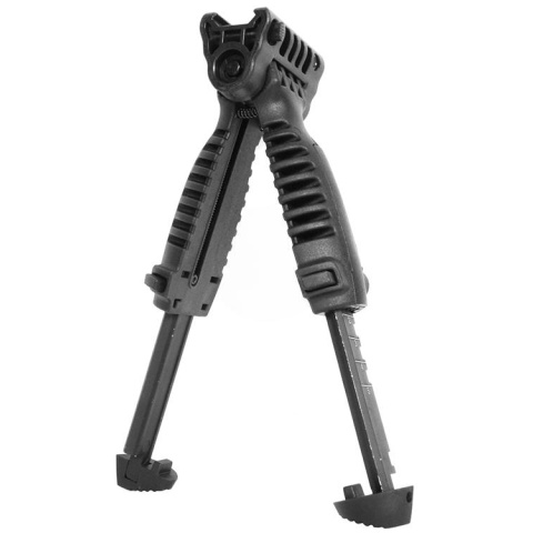 BattleAxe ACG Rapid Deploy Bipod Foregrip for Airsoft Rifles - BLACK