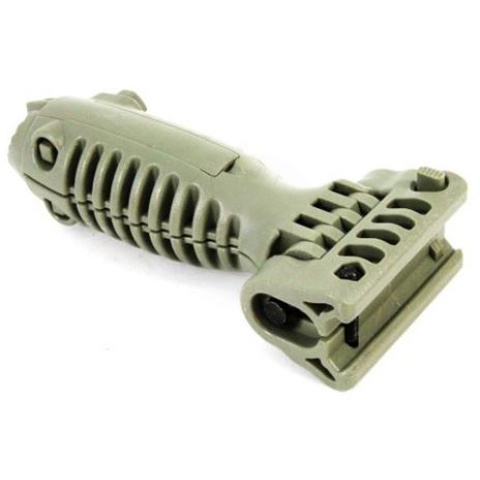 BattleAxe ACG Rapid Deploy Bipod Foregrip for Airsoft Rifles - OD