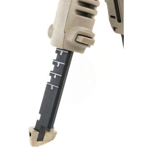 BattleAxe ACG Rapid Deploy Bipod Foregrip for Airsoft Rifles - TAN