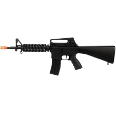 Well Airsoft M4 AEG Tactical RIS w Fixed Stock Carrying Handle - BLACK