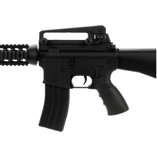 Well Airsoft M4 AEG Tactical RIS w Fixed Stock Carrying Handle - BLACK