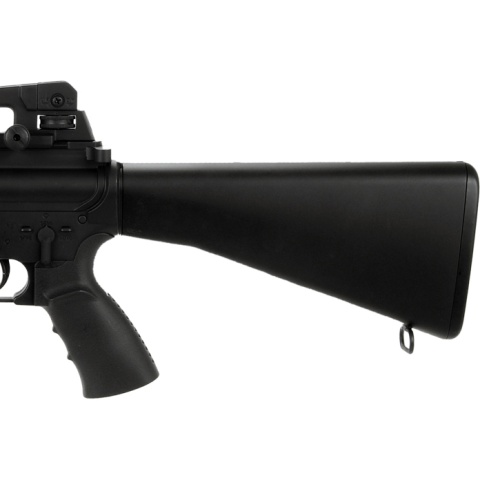 Well Airsoft M4 AEG Tactical RIS w Fixed Stock Carrying Handle - BLACK