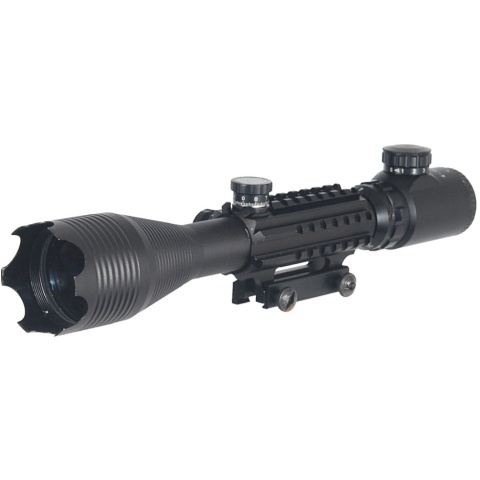 Double Eagle Airsoft Rifle 4 - 16x50 Tri - Rail Illuminated Scope - BLACK