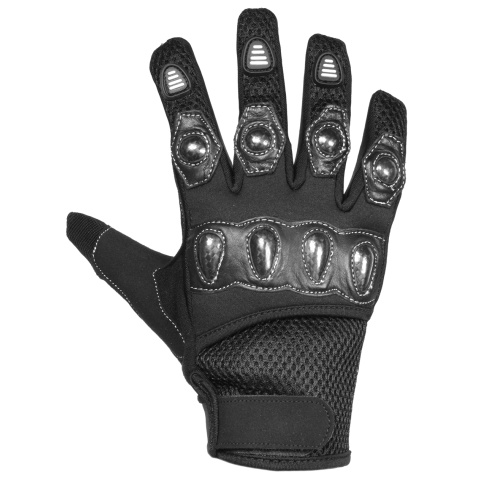 G-Force Airsoft XL Tactical Gloves w/ Carbon Knuckles - BLACK