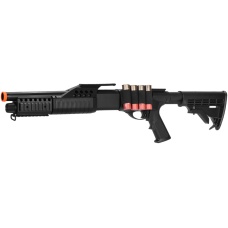AMA Airsoft Spring Powered Tactical Shotgun RIS w/ LE Stock - BLACK