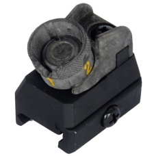 Dboys Airsoft 614 Iron Rear Sight w/ Rail System Attachment - BLACK