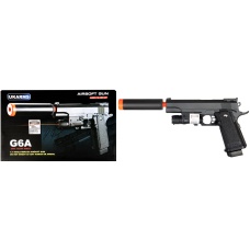 UK Arms G61 Airsoft M1911 Spring Pistol w/ Laser and Mock Suppressor