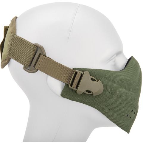 AMA Neoprene Airsoft Hard Foam Lower Face Mask - OLIVE DRAB GREEN