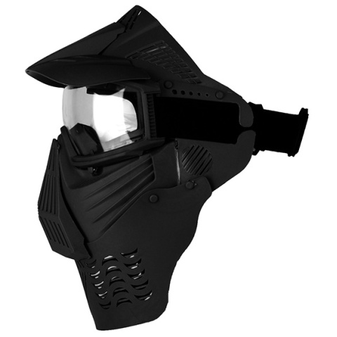 G-Force Complete Modular Full Face Airsoft Mask w/ Clear Lens - BLACK